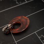 Vintage Clip On Earrings Dark Amber Tone Dangle Photo 3