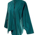 Marisa Baratelli Emerald Green Pleated Thai Silk Asymmetrical Tunic Top Size 12 Photo 0