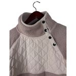 Abercrombie & Fitch  XS Sherpa Fleece Quilted Mock Neck Snap Pullover Sweatshirt Photo 4