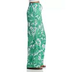 AQUA  Green Palm Print Wide‎ Leg Lounge Pants Drawstring Waist XXS Photo 3