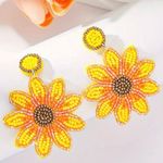 Stylish Trendy Dainty Sunflower Design Boho Style Drop Earrings Made Of Tiny Beads Pick A Style U Prefer Match Daily Outfits 4 Yellow Photo 6