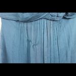 Amsale 100% Silk Teal Strapless Maxi Dress Size 4 Blue Photo 4