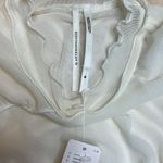 Anthropologie NWT mock neck mesh White Sleeveless Tank Top asymmetrical trim Med Photo 4