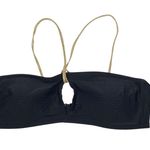 Aerie  Bandeau Bikini Top Womens Size Small NWT Gold Strap Keyhole Removable Pad Photo 0