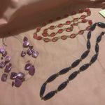 Set of Three Vintage Necklaces and Bookmark Photo 0