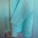 LL Bean Pullover V Neck Sweater 100% Cotton Womens Medium Mint Green Blue Size XL Photo 5