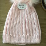 Lovr 2 Design Knit Beanie with Faux Fur Pom Pink Photo 1
