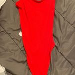 Garage Red Backless Bodysuit Photo 0