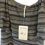 Free People  Heirloom Striped Ruffle Top Off the Shoulder Photo 6