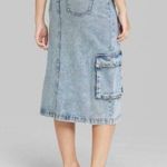 Wild Fable Women's  Denim Midi Cargo Skirt Medium Denim Wash Size XXS Photo 1