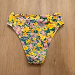 Relleciga Yellow Bikini Multicolored Floral High Waisted Bottoms Small Photo 6