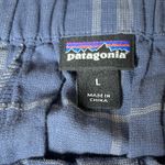 Patagonia Kamala Maxi Skirt Blue Plaid Organic Cotton Hemp Blend Pockets L Photo 2