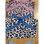 SheIn B95 Bundle of 3 Womens Animal Print Crop Tops Stretchy Blue lavender Small Photo 3