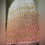 HD in Paris Anthropologie Ombré Embroidered Floral Linen Skirt - Size 4 Photo 8
