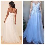 Lulus NWOT Breathtaking Romance White Embroidered Tulle Gown Photo 7