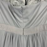 Adrianna Papell  Gray Jeweled‎ Waistband Strapless Flowy Chiffon Mini Dress Photo 7