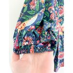 Farm Rio  | Tropical Birds Blouse Navy Blue Multi | Sz S | Tropical Bold Vibrant Photo 4