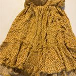 Skylar + Madison  YELLOW AND WHITE STRAPLESS FLOWY MINI DRESS SIZE MED RAW HEM Photo 2