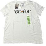 LGBTQIA+ "Be You" Pride Tee Women's Large White Rainbow Heart Graphic NWT Photo 0