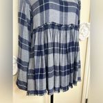 Philosophy Grey Navy & White Plaid Flannel Blouse Size Extra Small Photo 6