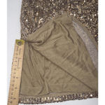 Hugo Boss  Sequined Side Slit Tank Blouse Women's Size Large Champagne Gold NEW Photo 7