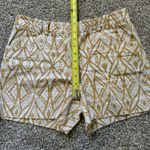 Anthropologie Elevenses  cream & yellow print shorts size 4 Photo 9