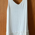 Layered ruffle hem white cami dress Photo 0