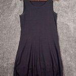 Eileen Fisher  Black Sheath Midi Dress Scoop Neck Linen Blens Easter Church Xs Photo 0