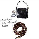 Fossil Leather Handbag Purse 4 Straps Handles Photo 1