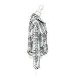 Cache Plaid Tweed Metallic Lined Button Up Jacket Black & White Size Medium Photo 1