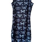 Kelsey Wilson Studio Fairycore Butterfly Print Drawstring Ruched Dress M NWT Black Size M Photo 2