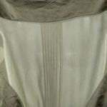 Bebe Olive Green Ruched Waist Faux Wrap V Neck Peplum Blouse EUC Medium Photo 5