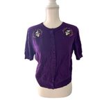 Disney  Women’s Coco Purple Cardigan Sweater Size Medium Photo 2