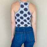 Aura Floral Grey & Purple Cropped Activewear Sporty Tank Top Photo 3