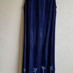 Vtg Day For Night Blue Giraffe Maxi Dress Blue Round Neck Sleeveless Women's M Size M Photo 9