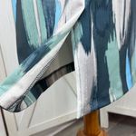 NY & Comp. Paint Stroke Print Stretch Scuba Knit Pencil Skirt Blue Grey‎ 2 Photo 6