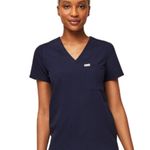 FIGS Navy Blue Catarina One-Pocket Scrub Top Short Sleeve Women's Large Photo 0