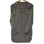 EXPRESS Chambray Charcoal Gray Shirt Dress Lace Up Neckline Rocker Punk Emo Grunge Sz S Photo 1