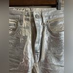 ZARA silver metallic coated boyfriend fit straight leg jeans size 2 Photo 3