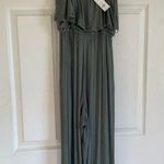 NWT Francesca’s Collection Blue Rain Size XXS Deep Green Jumpsuit Soft Wide Leg Photo 1