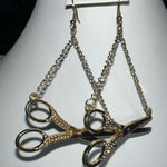 Gold Tone Fun‎ and Funky Scissor Hanging Earrings Photo 0