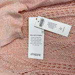 Chico's NWT Chico’s Size 0 Pullover POINTELLE STITCH SWEATER Shirt Blush Peach Small Photo 2
