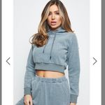Siksilk Brushed Cropped Hoodie Washed‎ Gray 6 NWT Photo 1