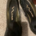 Nina 👠$ 15!Sale  Glittery Black Heels Size 6.5👠Heart ght about 3”👠 Photo 2