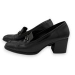 Gucci  Black Horsebit Leather Loafers Sz 8 Square Toe Classic Luxury Italy Heel Photo 4