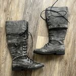 Coconuts by Matisse Coconuts tall lace up distressed gray combat boots size 8 buckle harness Photo 1