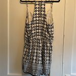 Everly | Black & White Patterned Romper Adjustable Spaghetti Straps Large Photo 5