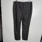 Theory  Women's Virgin Wool Stretch Plaid Straight Leg Pants Brown Size 12 Photo 4