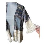 Orange Creek  Open Front Lace Fringe Long Sleeve
Cardigan Kimono Women's Size Sm Photo 4