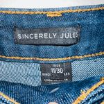 Sincerely Jules NEW Dark Wash Denim High Rise Button Front Straight Leg Jeans Photo 3